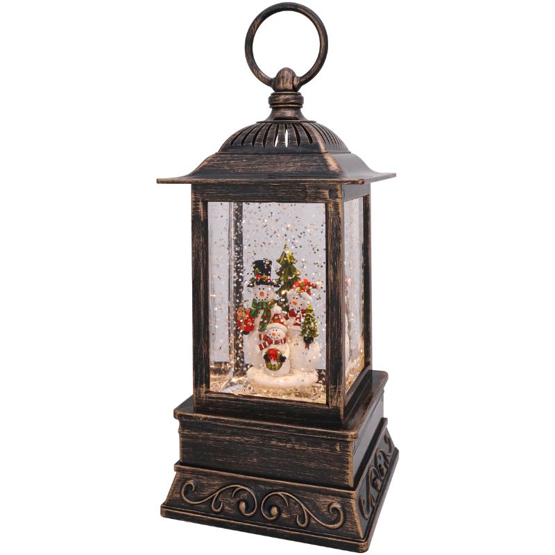Frosty Family 10.5" Glitter Lantern
